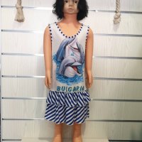 Нова детска моряшка рокля с трансферен печат Делфинчета, два модела, снимка 12 - Детски рокли и поли - 29030096