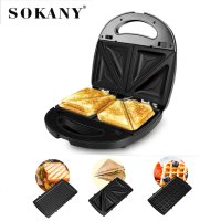 -Инокс- Сандвич тостер, Гофретник и "GRIL 3 в 1 SOCANY" , снимка 3 - Тостери - 43067658