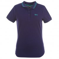 Блузка с якичка в лилаво,цикламено и зелено" Lonsdale " с къс ръав,внос от Англи, снимка 3 - Тениски - 26570622
