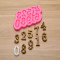 Едри числа цифри с релеф силиконов молд форма фондан шоколад гипс, снимка 2 - Форми - 38438427