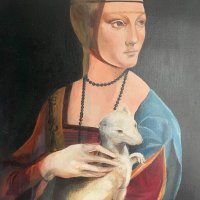 Репродукция - Дамата с хермелина, Леонардо да Винчи, снимка 1 - Картини - 43090931