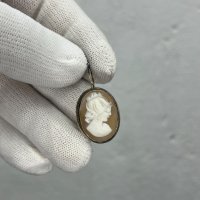 Немска сребърна брошка Камея. №4817, снимка 2 - Антикварни и старинни предмети - 43129529
