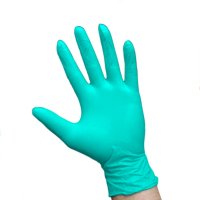 Ръкавици от нитрил, цвят мента - 100 броя - M/L размер