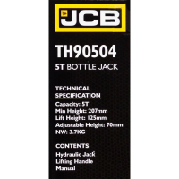 Хидравличен крик JCB ТH90504, тип бутилка, 5т, снимка 5 - Други инструменти - 44855172