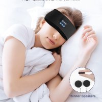 Безжична Bluetooth лента за сън за глава с вградени ултратънки HD стерео високоговорители, черна, снимка 2 - Слушалки и портативни колонки - 44070154
