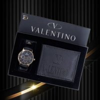 🖤Valentino уникален мъжки подаръчен комплект - часовник и портмоне🖤, снимка 1 - Луксозни - 43375373