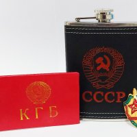 Комплект манерка СССР + удостоверение КГБ + значка КГБ., снимка 1 - Други - 43659464