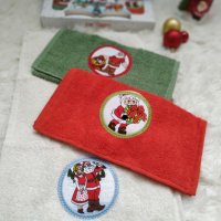 Коледни подаръчни комплекти с три памучни кърпи и кутия, снимка 4 - Хавлиени кърпи - 35011449