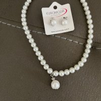 Страхотен сет с перли, снимка 1 - Сватбени аксесоари - 43039422