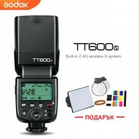 Светкавица Godox TT600S за Sony - чисто нова + подарък, снимка 1 - Светкавици, студийно осветление - 37866540