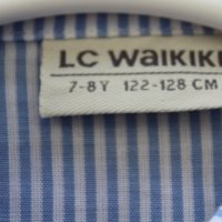 Риза с дълъг ръкав - бяло и синьо райе с бродерия LC WAIKIKI - 122-128см/7-8г., снимка 9 - Детски ризи - 33371729