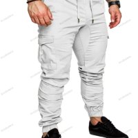  Мъжки едноцветни ежедневни еластични панталони, 11цвята  , снимка 5 - Панталони - 37658155