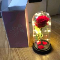 Вечна роза в стъкленица с LED лампички в подаръчна кутия подарък за Свети Валентин , снимка 6 - Подаръци за жени - 43961776