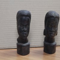 Абаносови фигури мъж и жена , снимка 1 - Антикварни и старинни предмети - 35206603