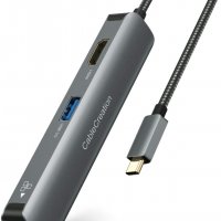 USB C хъб 6 в 1 CableCreation с 4K HDMI, Ethernet Gigabit порт, 3хUSB 3.0, снимка 1 - Други - 35109144