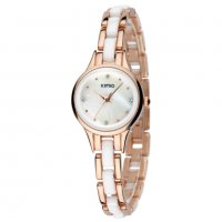 Дамски часовник 037, розово злато с бяло, снимка 1 - Дамски - 27789439