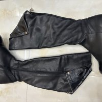Равни черни ботуши естествена кожа, снимка 1 - Дамски ботуши - 43172306