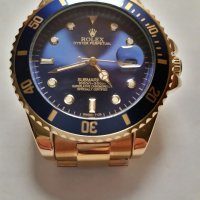 Мъжки луксозен часовник Rolex Oyster  Perpetual Submariner  Gold and blue , снимка 1 - Мъжки - 32283556