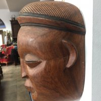 Японска дървена маска №3634, снимка 6 - Антикварни и старинни предмети - 40023382