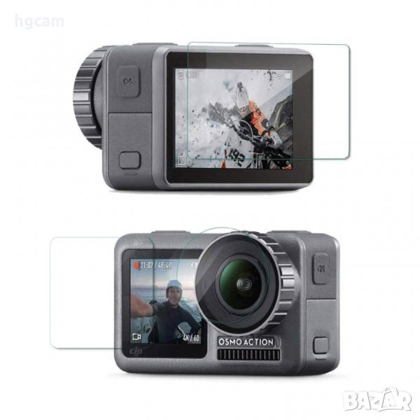 Стъклен протектор GARV за DJI OSMO Action, За двата екрана и обектива, снимка 1
