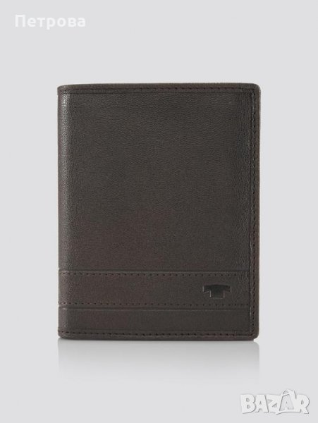 TOM TAILOR Terry с RFID защита вертикален портфейл "черен и кафяв", снимка 1