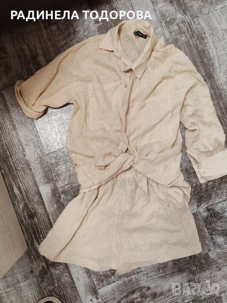 дамски летен ленен сет комплект , снимка 1