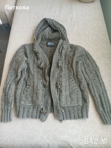 Страхотна плетена жилетка унисекс с качулка , снимка 1