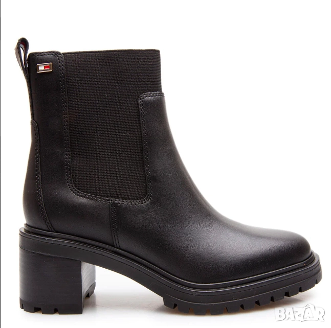 TOMMY HILFIGER Емайлирани кожени боти/ ботуши Челси с флаг номер 42, снимка 1