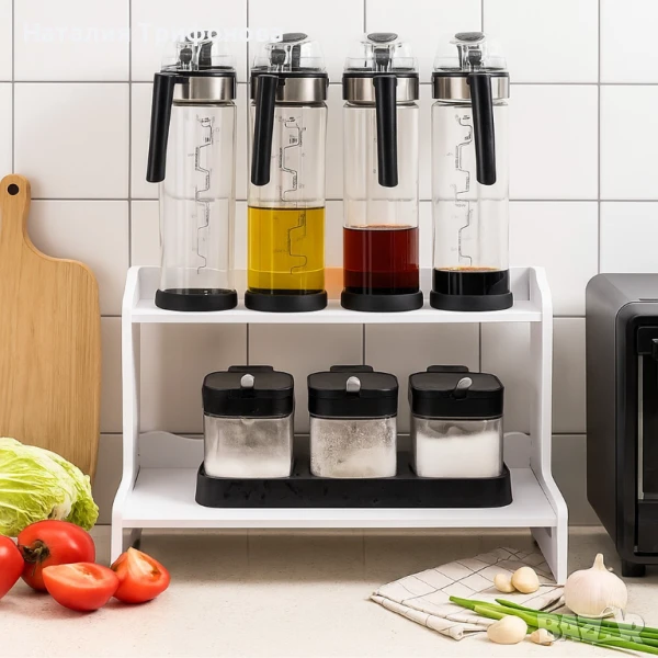 Двуслоен органайзер за плот – Идеален ред и стил във всяко пространство, снимка 1