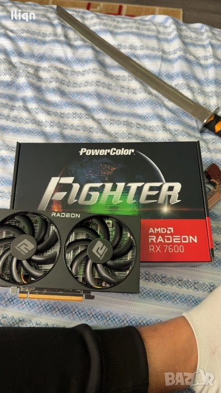 Видеокарта PowerColor Fighter Radeon RX 7600 8GB GDDR6 RX7600-8GB-FIGHTER, снимка 1