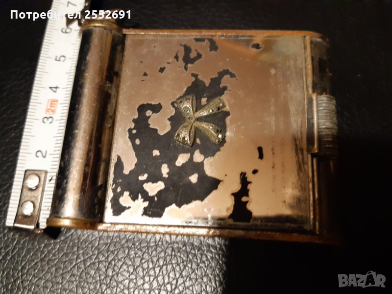 Старинна метална кутия-огледало , снимка 1
