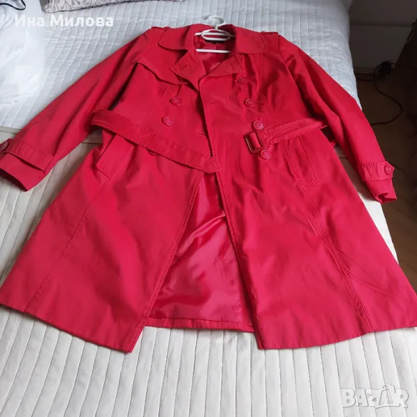 Дамски червен шлифер, снимка 1