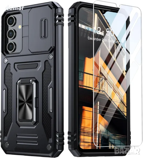 GOLDJU калъф за Samsung Galaxy A15 5G, с протектор за екрана и магнитна стойка, снимка 1