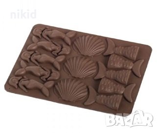 Мида Опашка Русалка силиконов молд форма фондан шоколад гипс декор, снимка 1