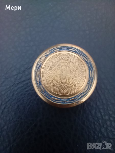 Антична френска колекционерска кутийка(пудриера с огледалце)1930 г., снимка 1