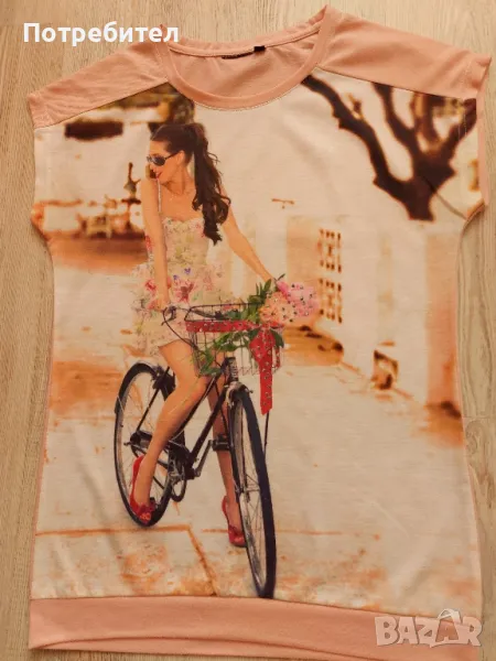 Дамска туника с къс ръкав S-M, снимка 1