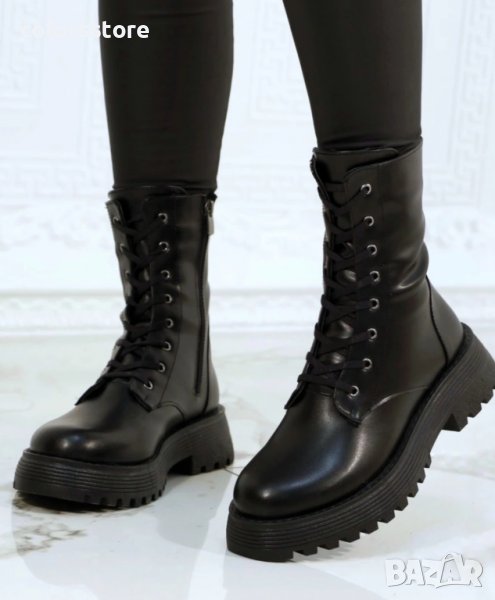 Равни боти - черна кожа - BZT2, снимка 1