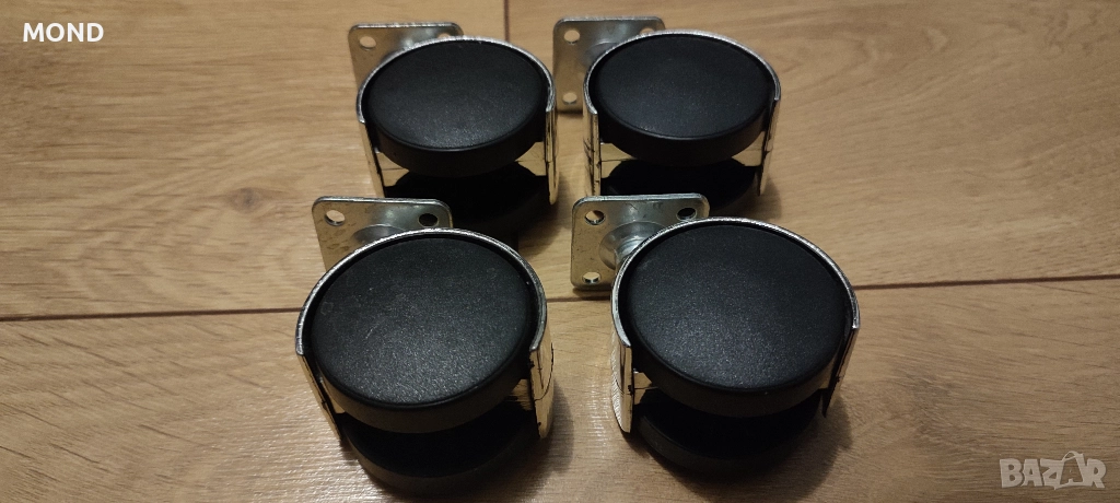 Колела за мебели, с 2 колелца, 50 мм х 20 мм, снимка 1