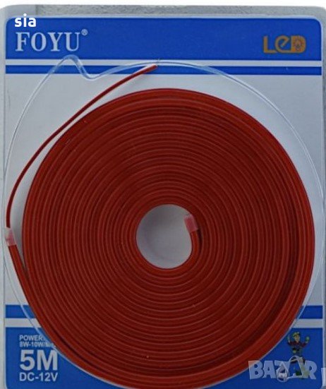 LED ЛЕНТА 12V, 5M, червен, снимка 1