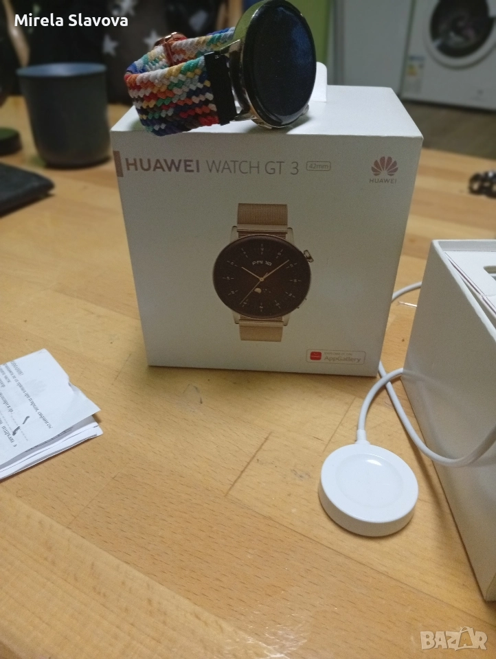 смарт часовник huawei gt 3 с шарена кайшка еластична много запазен 42 mm, снимка 1