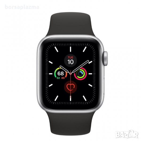 APPLE WATCH SILVER ALUMINUM CASE WITH BLACK SPORT BAND 40MM SERIES 5, снимка 1