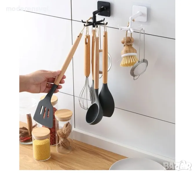 Въртяща закачалка за прибори самозалепваща, снимка 1