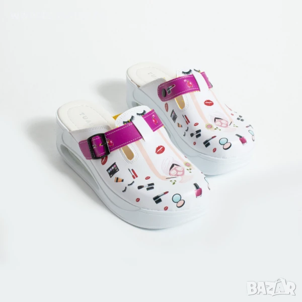 Дамско анатомично работно сабо на платформа за козметик | Марка Tuasolea, снимка 1