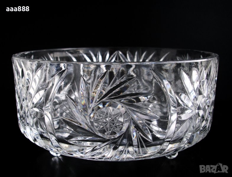 Фруктиера на крачета чешки кристал Бохемия, снимка 1