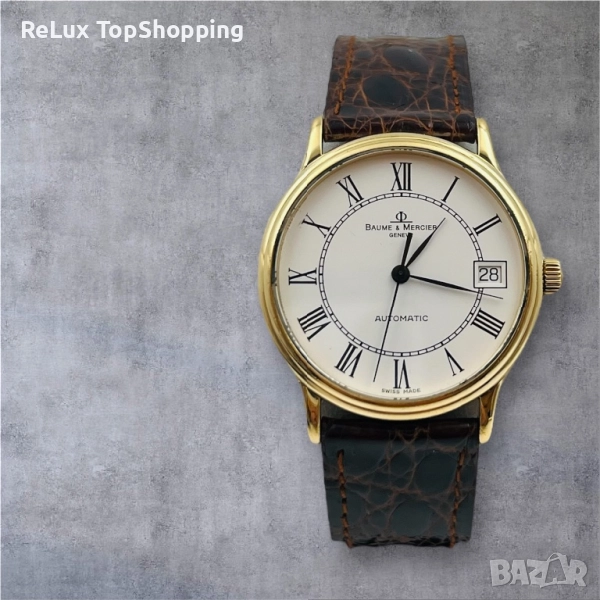 Baume & Mercier Classima automatic solid gold 18k мъжки дрес часовник, снимка 1