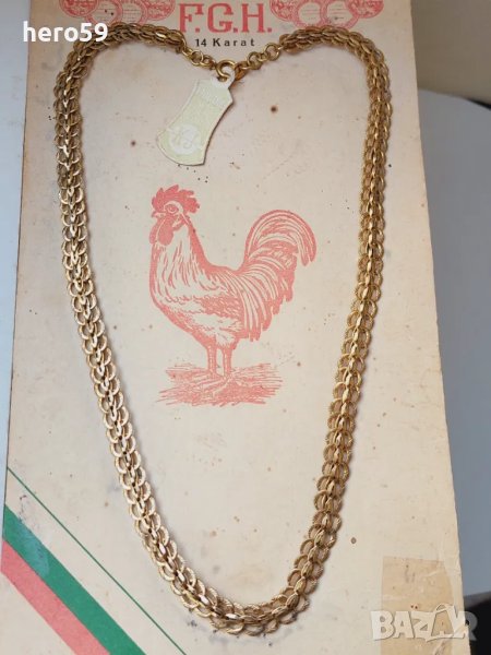 Колие,ланец-американско дубле,злато 14к.1930 г., снимка 1