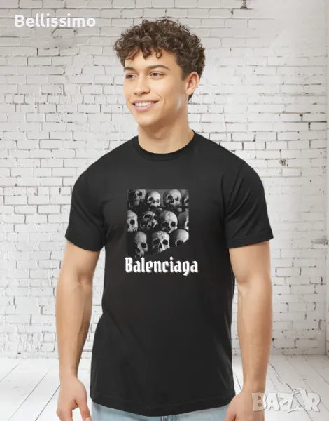 *BALENCIAGA* Мъжка тениска с къс ръкав в черен цвят, снимка 1