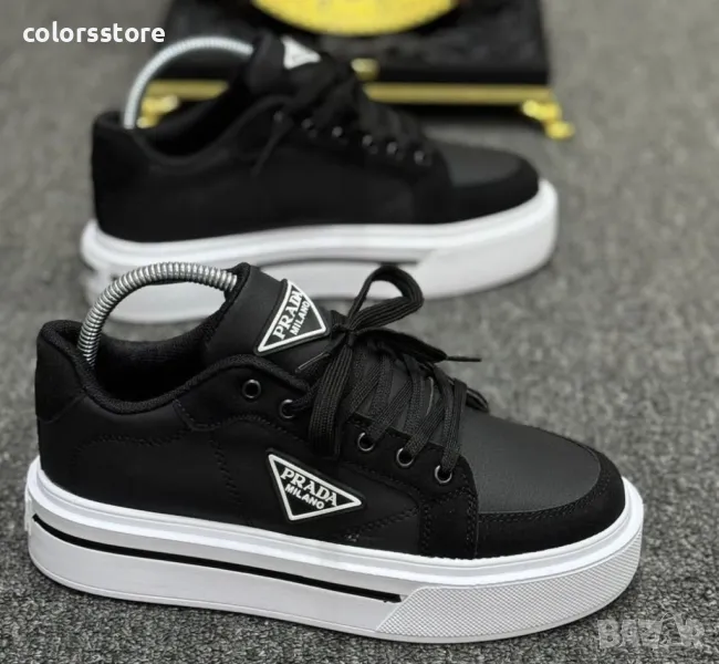 Мъжки черни кецове с бяла подметка кодGG304, снимка 1