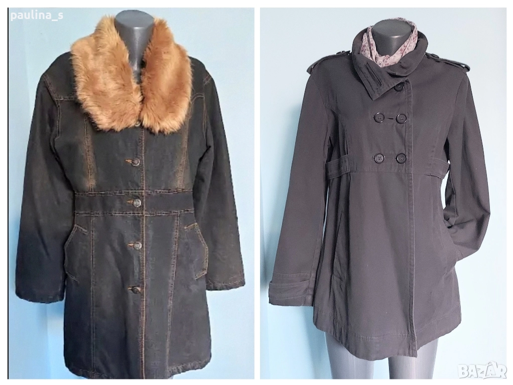 Два броя / Винтидж дънково палто / манто "Donna 10" и "East Village" , снимка 1