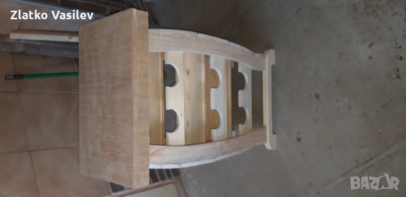 Дървен стелаж за 6 бр бутилки , снимка 1